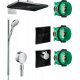 Душевой комплект Hansgrohe Rainmaker Select 460 (3 jet) 24007600 + 26626000 + 27506000 + 15735600 + 15736600 цвет черный