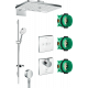 Душевой комплект Hansgrohe Rainmaker Select 460 (3 jet) 24007400 + 26631400 + 27506000 + 15735400 + 15736400 цвет белый