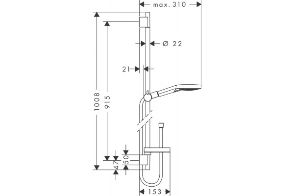 Душевой комплект Hansgrohe Rainmaker Select 460 (3 jet) 24007400 + 26631400 + 27506000 + 15735400 + 15736400 цвет белый