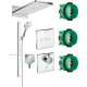 Душевой комплект Hansgrohe Rainmaker Select 580 (3 jet) 24001400 + 27648400 + 26455000 + 15735400 + 15736400 цвет белый