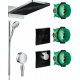 Душевой комплект Hansgrohe Rainmaker Select 580 (3 jet) 24001600 + 26626000 + 27506000 + 15735600 + 15736600 цвет черный