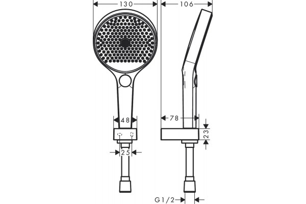 Душевой комплект Hansgrohe Rainfinity 250 (3 jet) 26232700 + 26852700 + 26453700 + 15382700 штанга 15.1 см