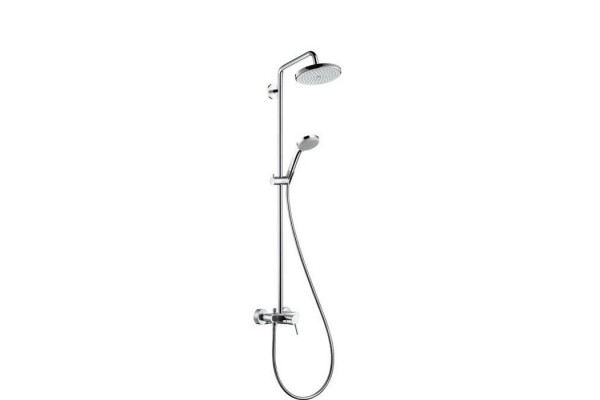 HG Croma Душевая система Showerpipe: верхний душ 220 1jet ручной душ смеситель для душа штанга для душа держатель для душа цвет: хром 27222000