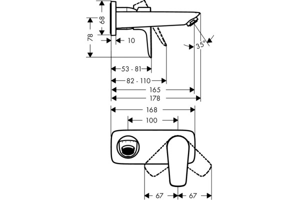 Смеситель Hansgrohe Talis E 71732000 для раковины однорычажный, хром