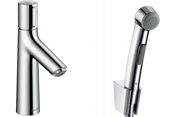 Смеситель Hansgrohe Talis Select S 72291000 для раковины с гигиеническим душем, с донным клапаном Push-Open, хром, высота излива 9.8 см