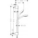 Душевой гарнитур Hansgrohe Croma Select S Vario Uni 26572400 штанга 95.9 см, шланг 160 см