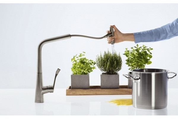 Смеситель Hansgrohe Metris Select для кухонной мойки однорычажный, матовый