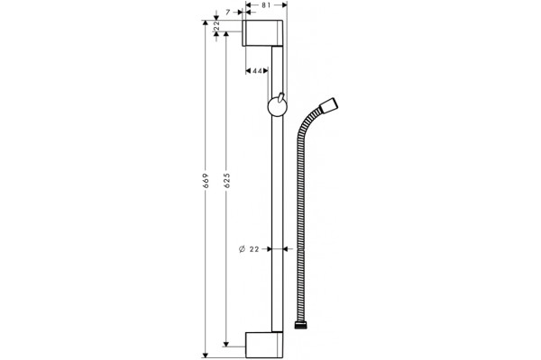 Душевая штанга Hansgrohe Crometta 85 Unica 27615000 хром, 66.9 см