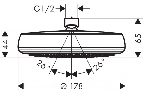 Верхний душ Hansgrohe Crometta Overhead shower 160 1jet 26577000 хром, размер 17.8 см