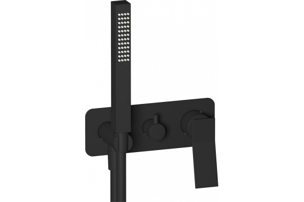 Смеситель для ванны с душем IB Rubinetterie Wave EWA314NP matt black, однорычажный, черный