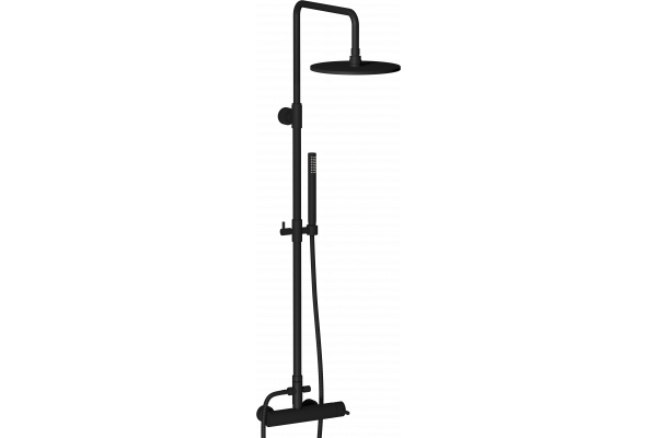 Душевая стойка IB Rubinetterie Milanotorino MT127NP matt black цвет черный, штанга 124.8 см