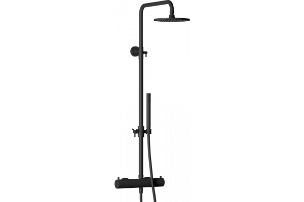 Душевая стойка IB Rubinetterie Milanotorino MT801NP matt black цвет черный, штанга 119.8 см