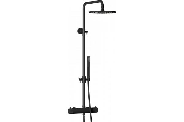Душевая стойка IB Rubinetterie Industria ID800NP_13 matt black цвет черный, штанга 125.4 см