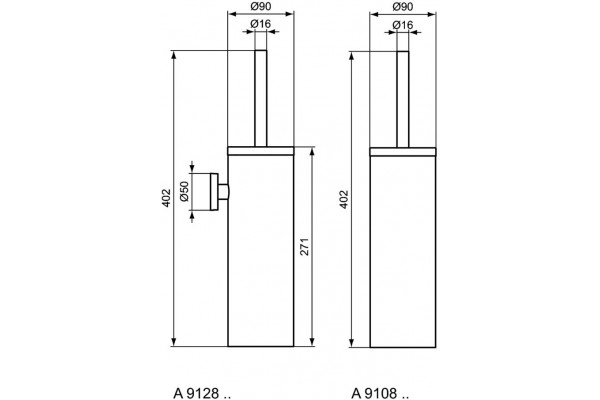 Туалетная щетка с держателем, напольная Ideal Standard IOM A9108MY
