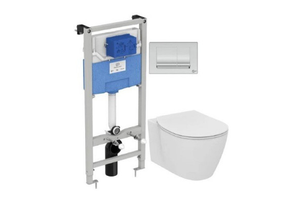 Унитаз подвесной с инсталляцией и кнопкой Ideal Standard Connect E212701