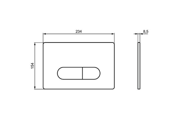 R0117AA OLEAS™ M1 SmartFlush Механическая панель смыва (для комбинации с комплектом SmartFlush R018667 - заказывается дополнительно), двойной смыв
