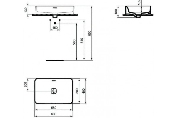 Раковина Ideal Standard Strada II 60x40 T299901