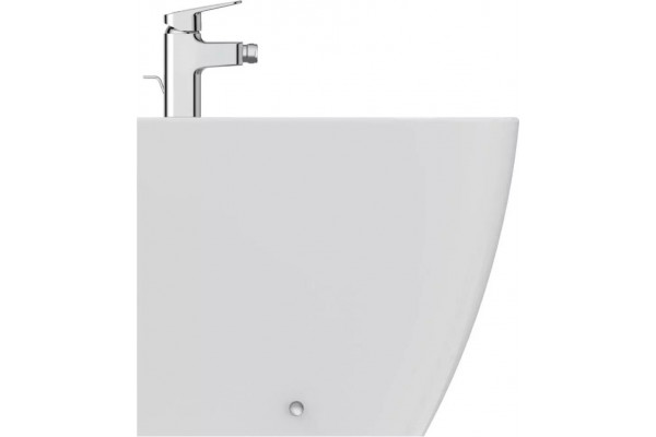 T459501 Ideal Standard i.life S Напольное пристенное биде, с отверстием под смеситель, с отверстием перелива, с крепежом TT0257919. Короткая проекция