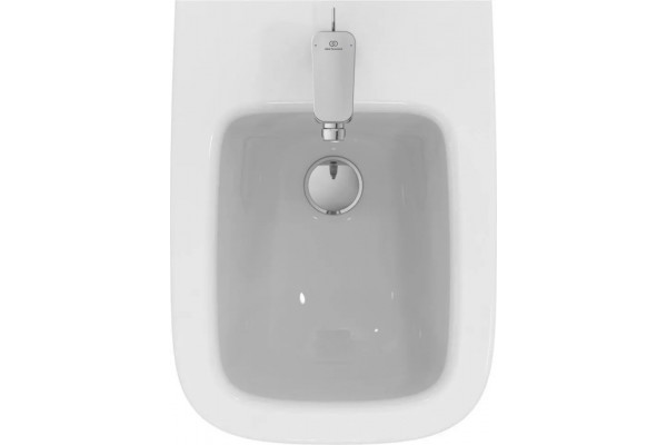 T459501 Ideal Standard i.life S Напольное пристенное биде, с отверстием под смеситель, с отверстием перелива, с крепежом TT0257919. Короткая проекция