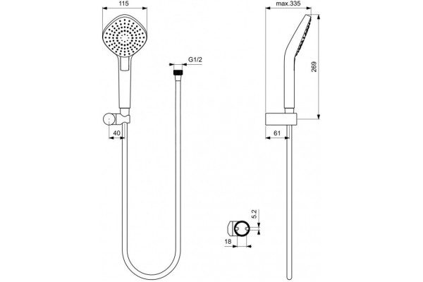 Душевой комплект Ideal Standard Idealrain Evo Diamond L3 B2240AA