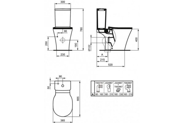 Напольный унитаз Ideal Standard Connect AquaBlade E009701