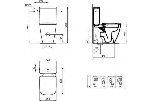 Унитаз-компакт безободковый Ideal Standard i.Life S T500001