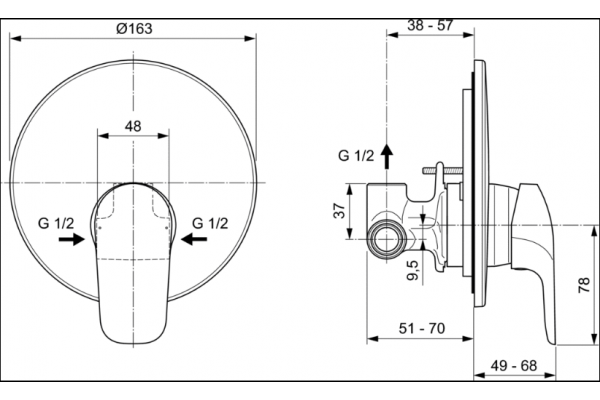 Смеситель для душа Ideal Standard Ceraflex A6757AA