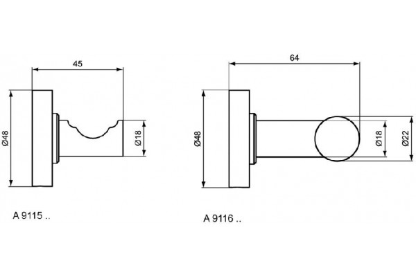 Одинарный крючок Ideal Standard IOM A9115AA