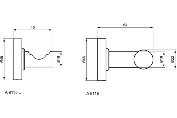 Двойной крючок Ideal Standard IOM A9116AA