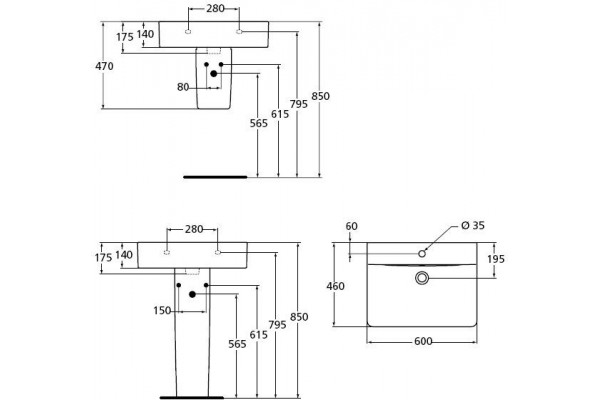 Раковина подвесная Ideal Standard Connect 60x46 E794501