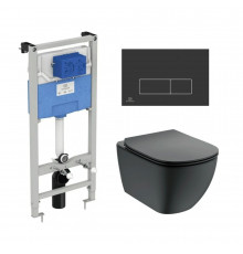 Промо-набор 3 в 1 IDEAL STANDARD: Унитаз T0079V3 + сиденье T3527V3 TESI + инсталляция R020467 PROSYS + панель смыва R0121A6 OLEAS