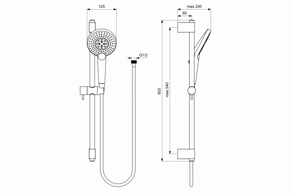 Душевой гарнитур со штангой Ideal Standard Idealrain Evo Jet Round XL3 B1761AA