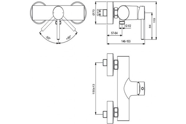 Смеситель для душа Ideal Standard Ceraline BC200AA