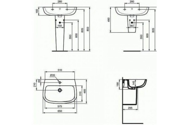 Пьедестал для раковины Ideal Standard Esedra T283901