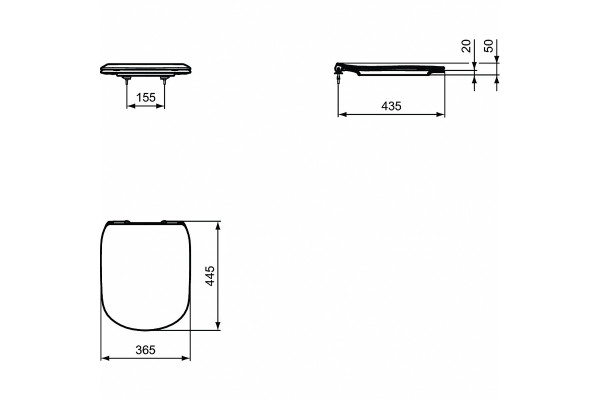 Сидение с крышкой микролифт Ideal Standard Tesi T3527V1