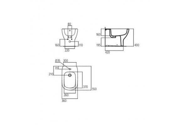 Биде напольное Ideal Standard Tesi T456901