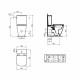 Напольный безободковый унитаз для монтажа Ideal Standard i.life S T459601 с бачком, горизонтальный выпуск, технология RimLS+, с крепежом TT0257919
