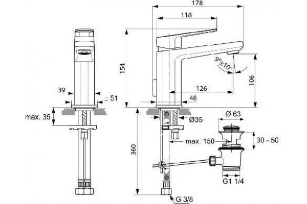 Смеситель для раковины Ideal Standard Tonic II A6326AA