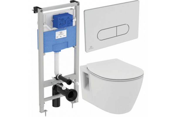 Унитаз подвесной с инсталляцией и кнопкой Ideal Standard Connect PR211601