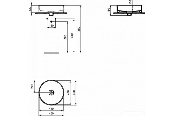 Раковина Ideal Standard Strada 45x45 T295901