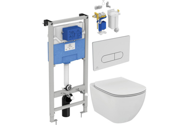 R029901 CET T007901 TESI AquaBlade подвесной унитаз, T352701 крышка, R020467 PROSYS инстталляция + R0117AA OLEAS M1 клавиша, R018667 SmartFlush