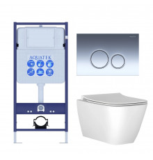 ST533018 Промо-сет 4 в 1 Ideal Standard + Aquatek (Унитаз T533001 i.life B с крышкой + Панель смыва KDI-0000018 + Инсталляция INS-0000012 + Крепёж)