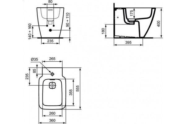 Биде напольное Ideal Standard Strada II T296901