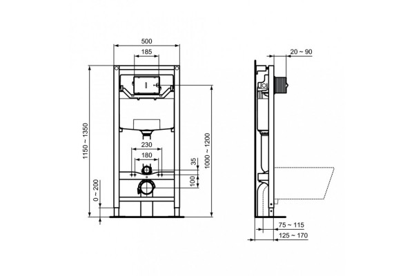 Унитаз с инсталляцией Ideal Standard Connect AquaBlade® P211601