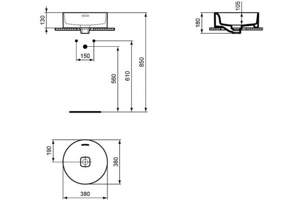 Раковина Ideal Standard Strada II 38x38 T292901