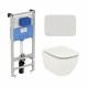 Промо-набор 3 в 1 IDEAL STANDARD: Унитаз T0079V1 + сиденье T3527V1 TESI + инсталляция R020467 PROSYS + панель смыва R0123AC OLEAS