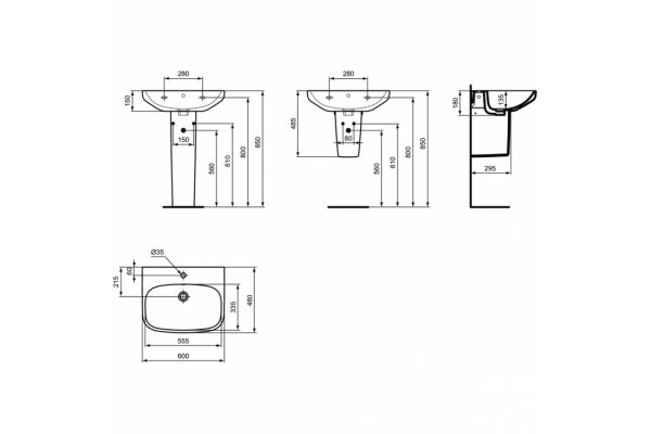 Раковина Ideal Standard IS i.life A 600 мм T470501