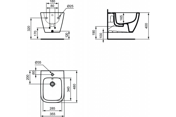 T520101 Ideal Standard i.life S Угловой бачок для унитаза, нижняя подводка, 4,5/3 л