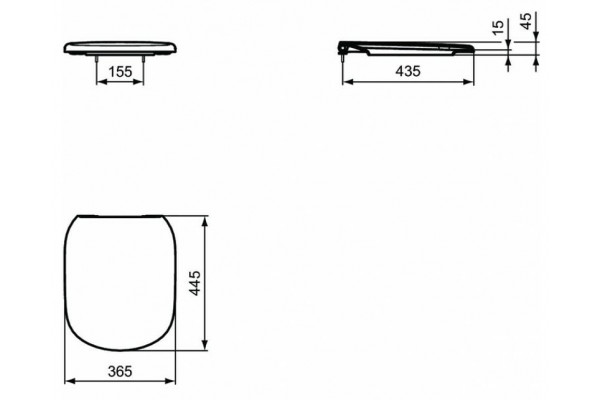 Тонкое сиденье и крышка для унитаза Ideal Standard i.life S Ультра T532901 с функцией плавного закрытия, дюропласт, с функцией fast fix (легкосъемное)