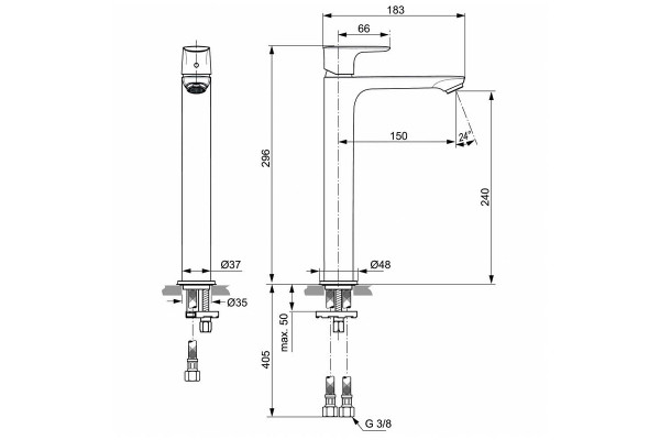 Смеситель для раковины Ideal Standard Connect Air A7027AA Хром